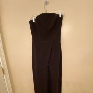 Black strapless pants suit